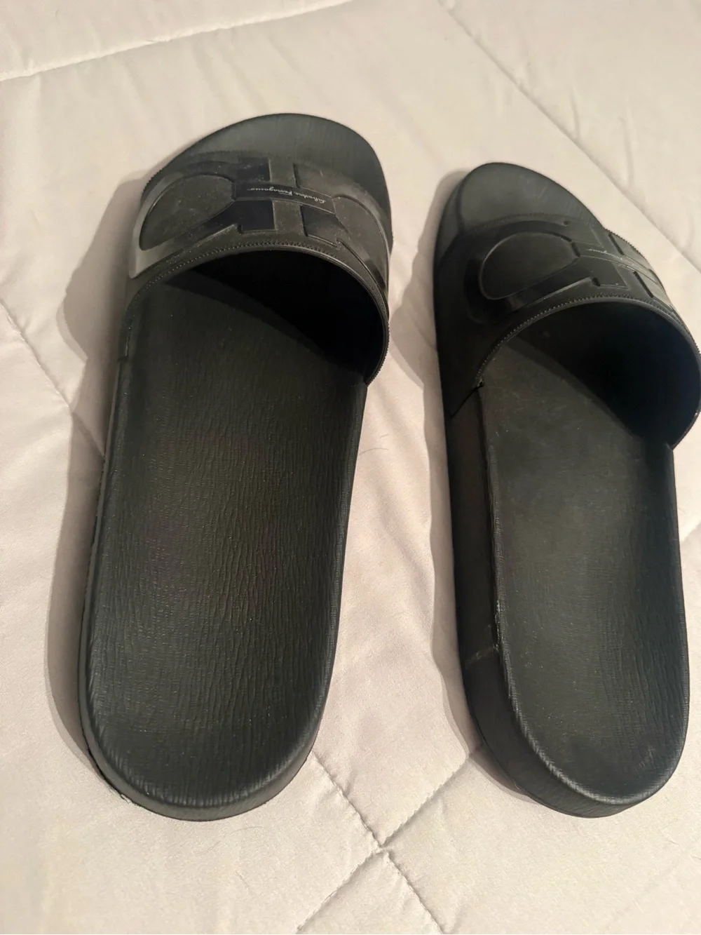 Salvatore Ferragamo Black Slide Sandals